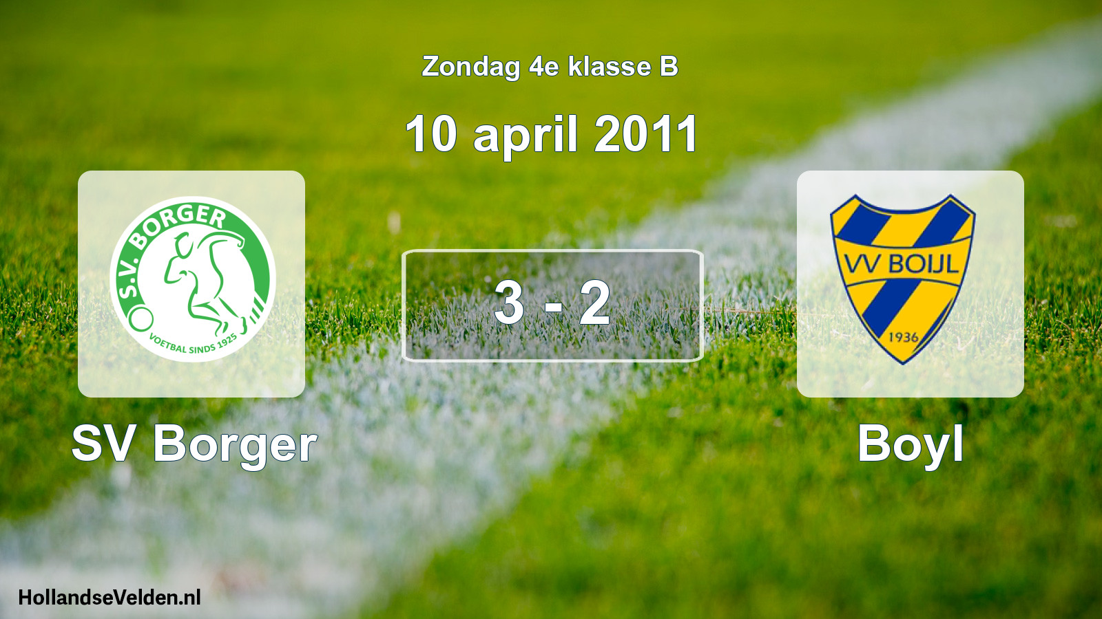 Total number of matches played: SV Borger - Boyl 3 - 2 (10 April 2011)