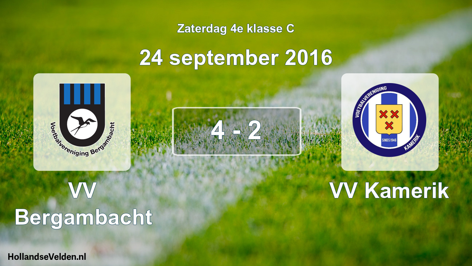 Total number of matches played: VV Bergambacht - VV Kamerik 4 - 2 (24 September 2016)