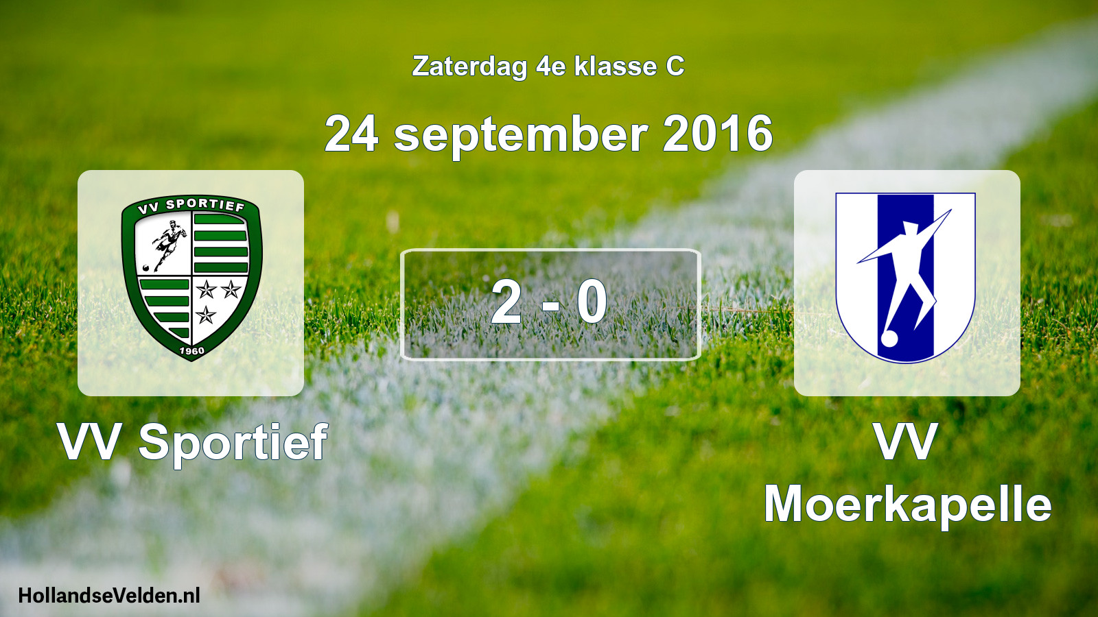 Total number of matches played: VV Sportief - VV Moerkapelle 2 - 0 (24 September 2016)