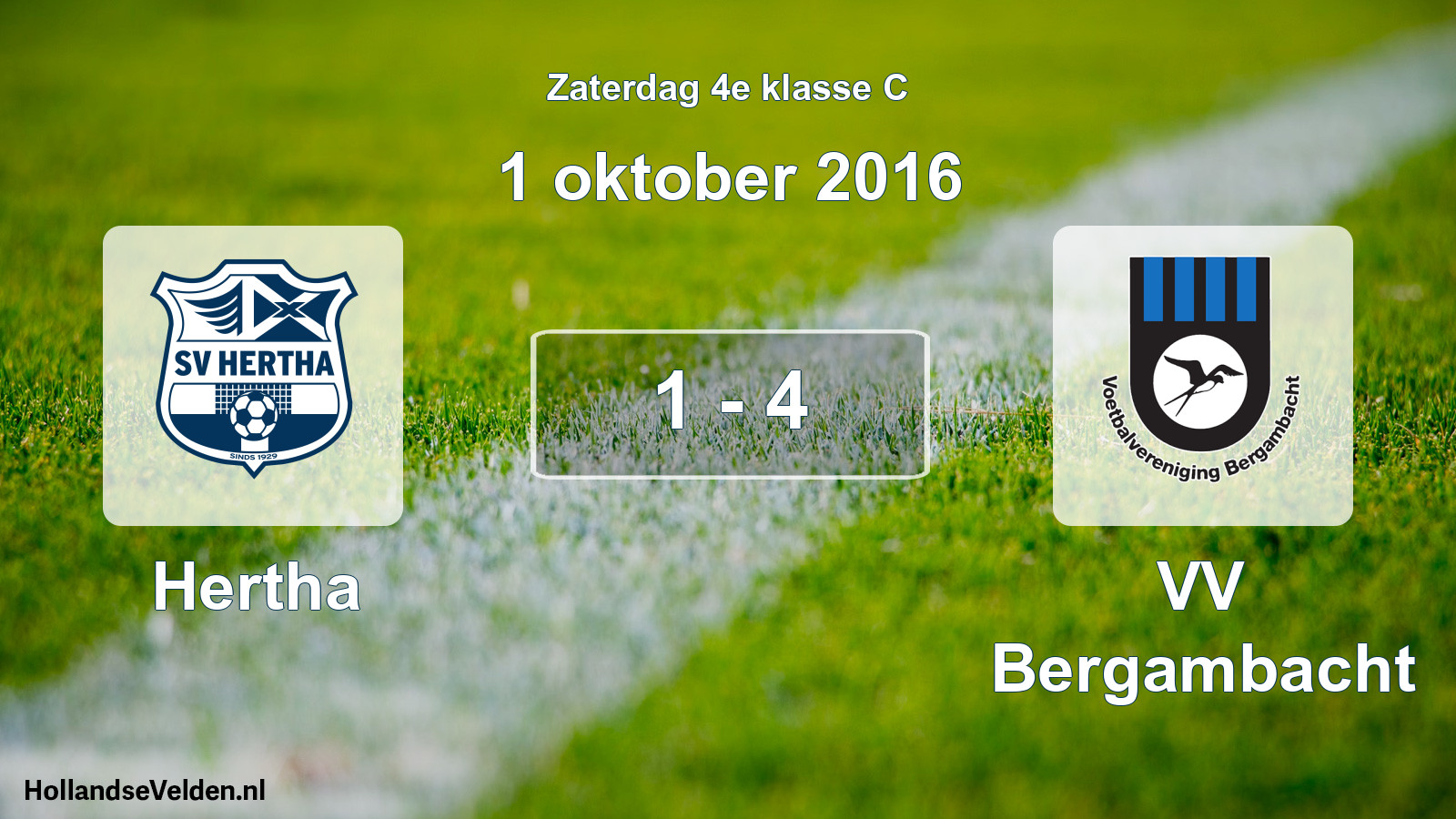 Total number of matches played: Hertha - VV Bergambacht 1 - 4 (1 October 2016)