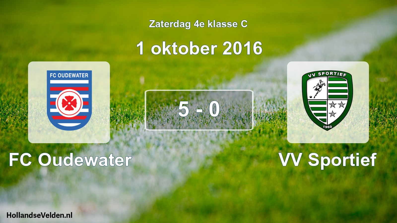 Total number of matches played: FC Oudewater - VV Sportief 5 - 0 (1 October 2016)