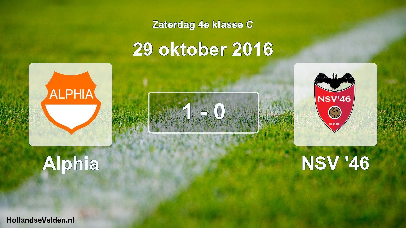 Total number of matches played: Alphia - NSV '46 1 - 0 (29 October 2016)