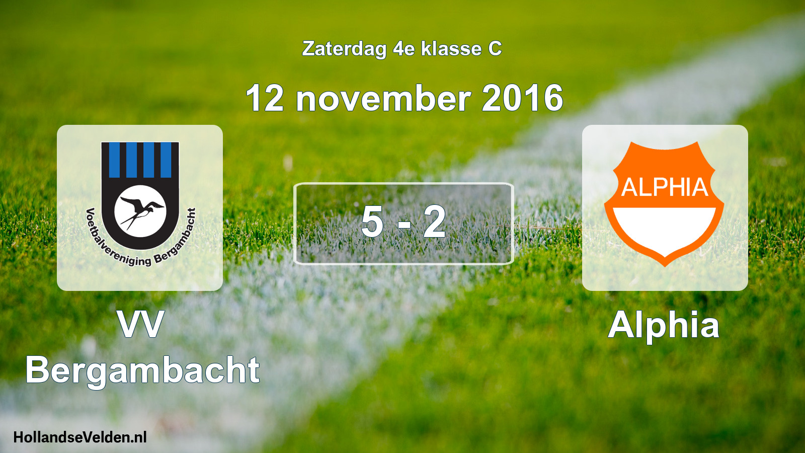 Total number of matches played: VV Bergambacht - Alphia 5 - 2 (12 November 2016)