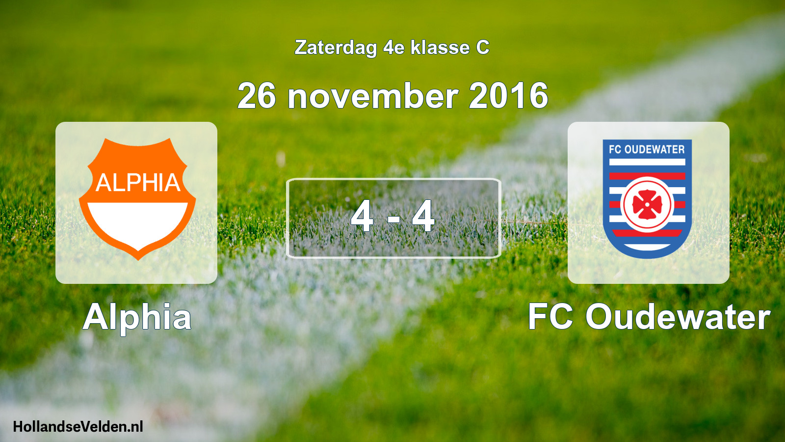 Total number of matches played: Alphia - FC Oudewater 4 - 4 (26 November 2016)