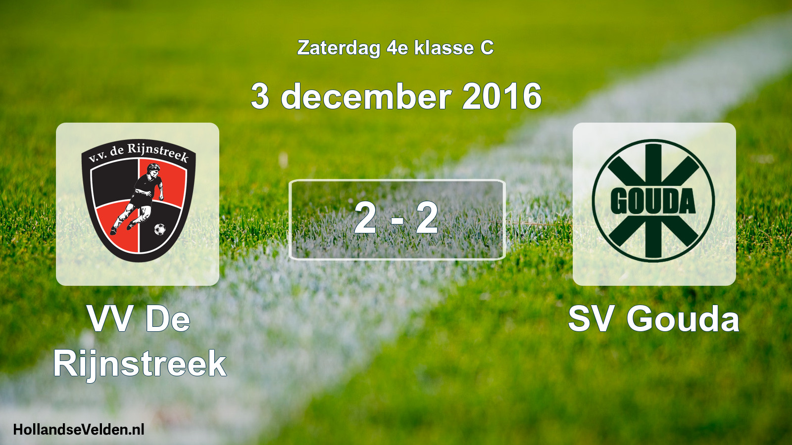 Total number of matches played: VV De Rijnstreek - SV Gouda 2 - 2 (3 December 2016)