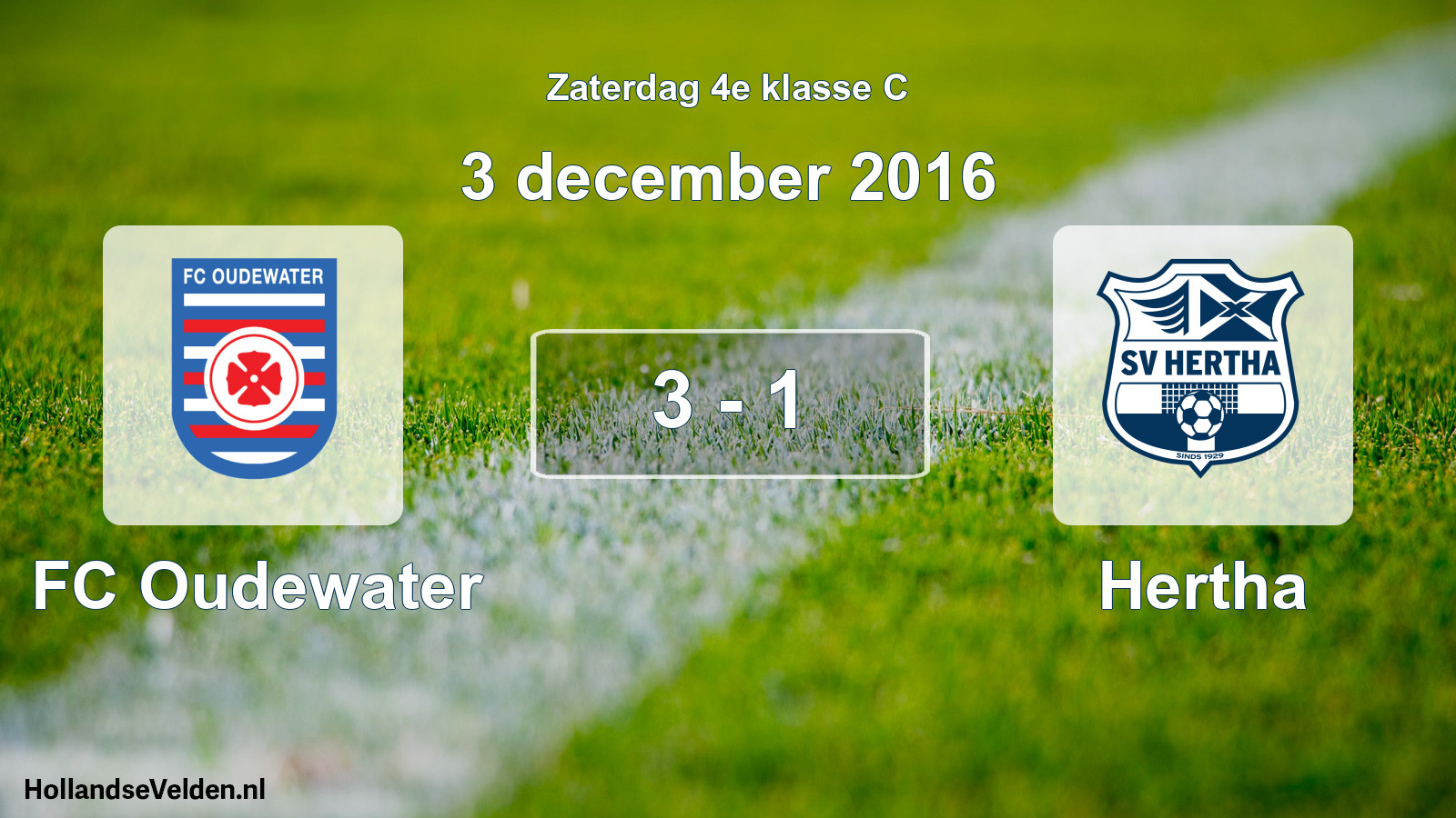 Total number of matches played: FC Oudewater - Hertha 3 - 1 (3 December 2016)