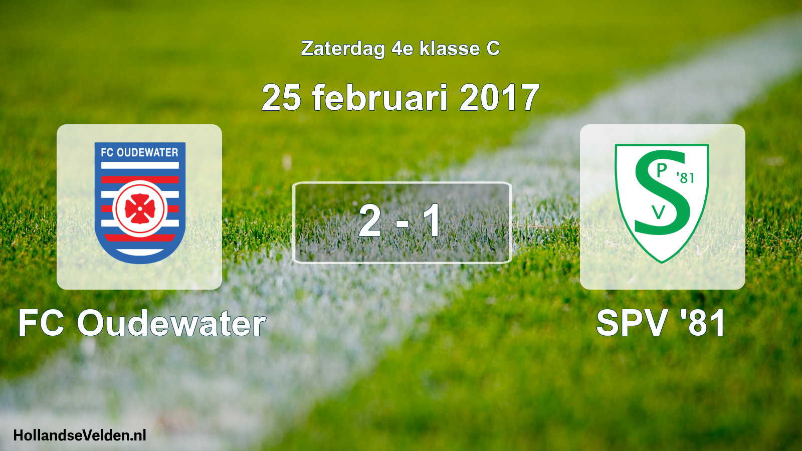 Total number of matches played: FC Oudewater - SPV '81 2 - 1 (25 February 2017)