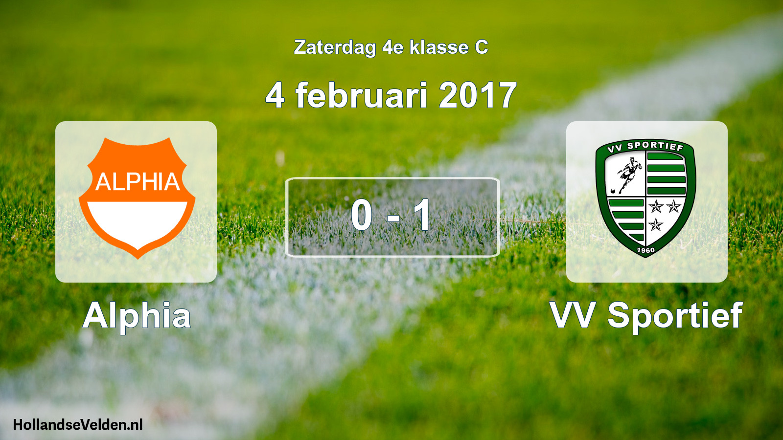 Total number of matches played: Alphia - VV Sportief 0 - 1 (4 February 2017)