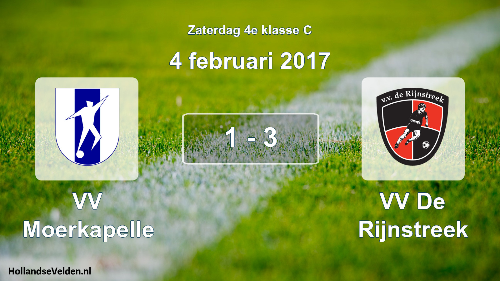 Total number of matches played: VV Moerkapelle - VV De Rijnstreek 1 - 3 (4 February 2017)