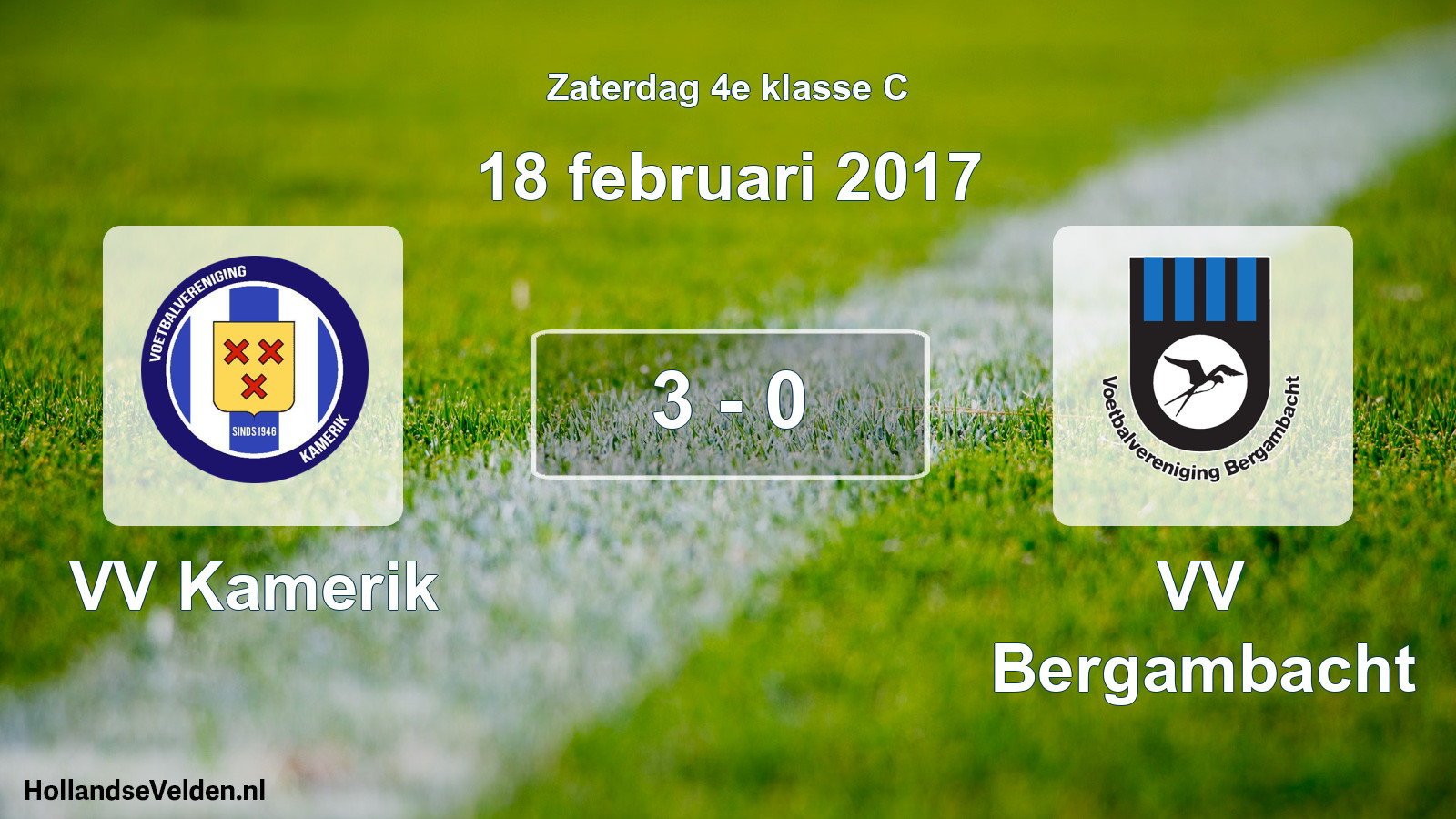 Total number of matches played: VV Kamerik - VV Bergambacht 3 - 0 (18 February 2017)