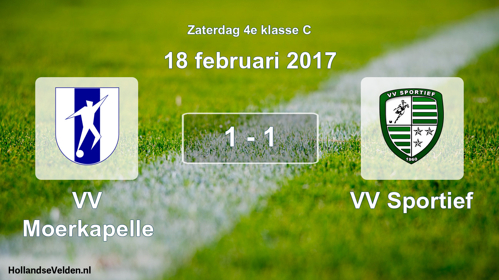 Total number of matches played: VV Moerkapelle - VV Sportief 1 - 1 (18 February 2017)