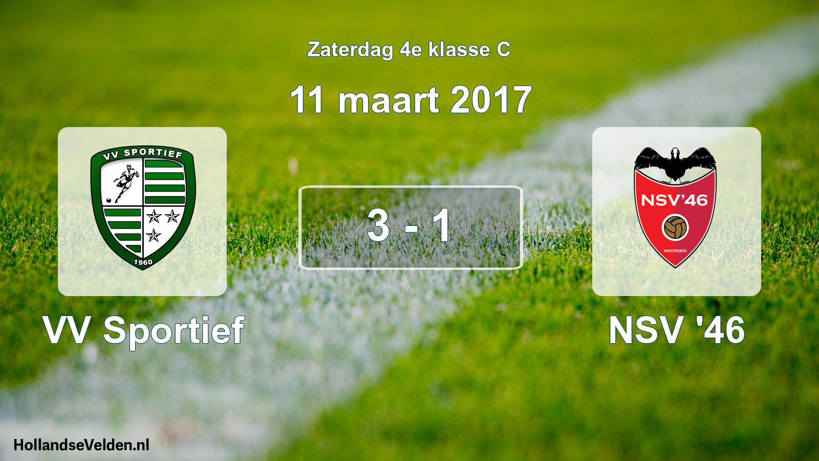 Total number of matches played: VV Sportief - NSV '46 3 - 1 (11 March 2017)