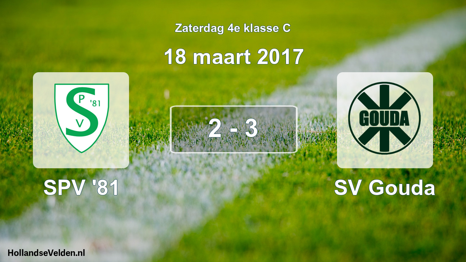 Total number of matches played: SPV '81 - SV Gouda 2 - 3 (18 March 2017)