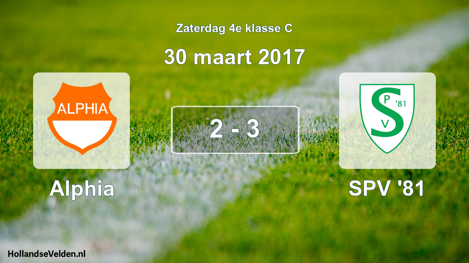 Total number of matches played: Alphia - SPV '81 2 - 3 (30 March 2017)