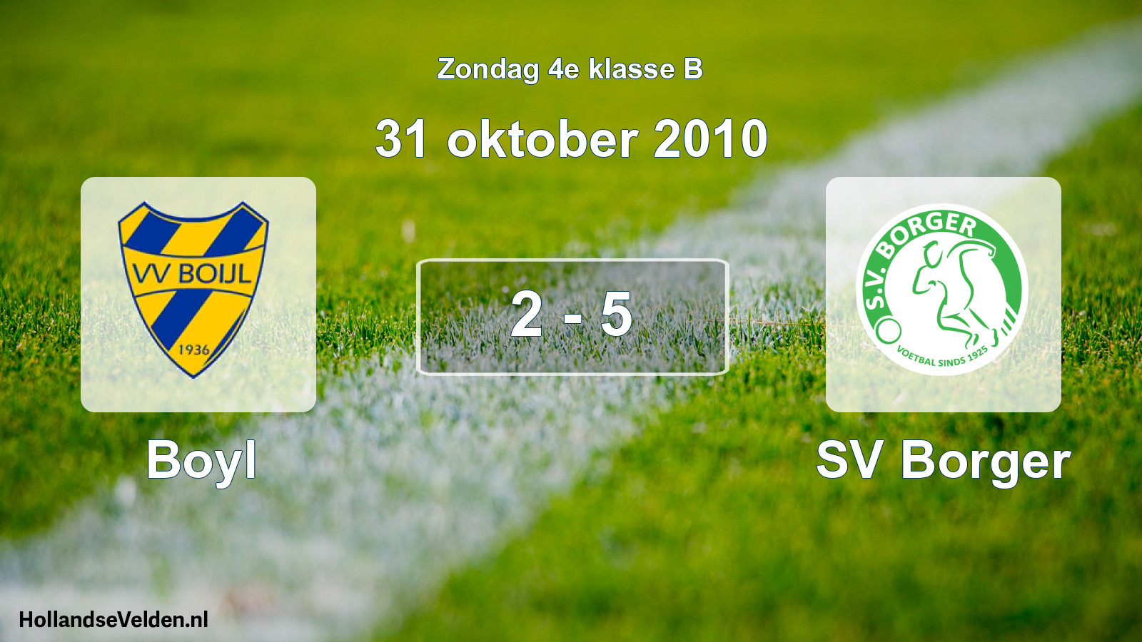 Total number of matches played: Boyl - SV Borger 2 - 5 (31 October 2010)