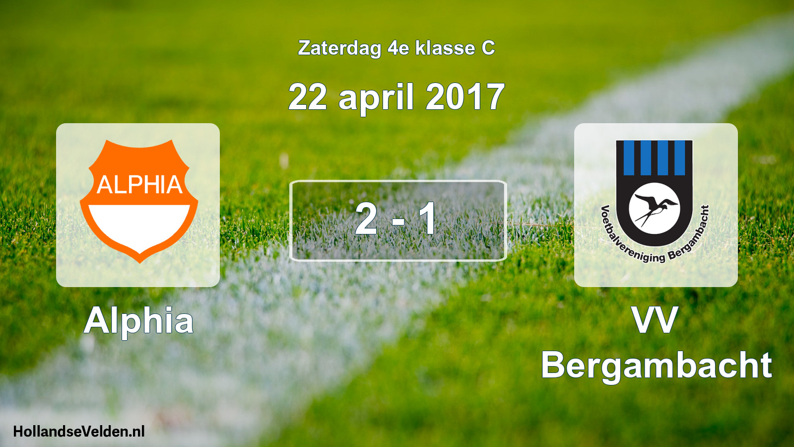Total number of matches played: Alphia - VV Bergambacht 2 - 1 (22 April 2017)