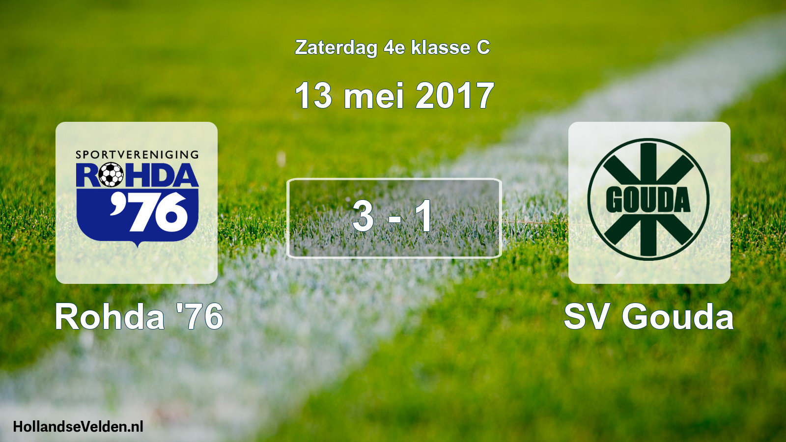 Total number of matches played: Rohda '76 - SV Gouda 3 - 1 (13 May 2017)