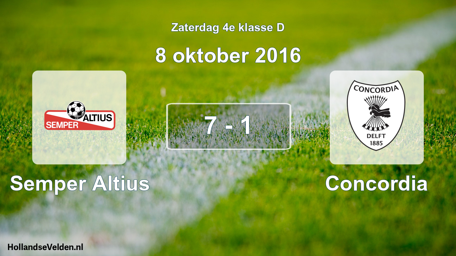 Total number of matches played: Semper Altius - Concordia 7 - 1 (8 October 2016)