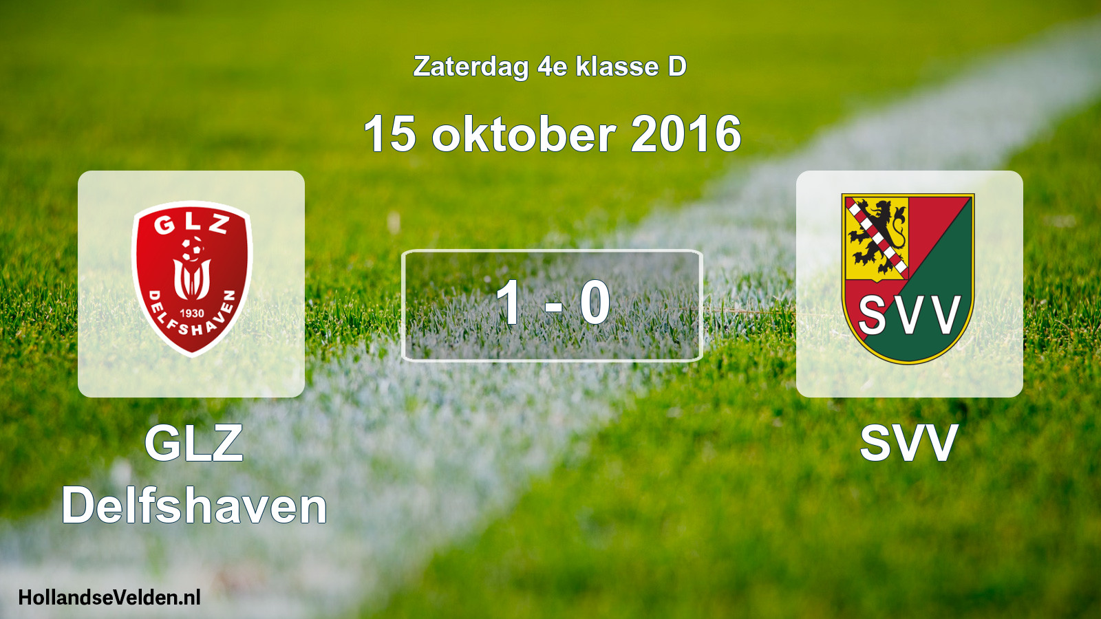 Total number of matches played: GLZ Delfshaven - SVV 1 - 0 (15 October 2016)