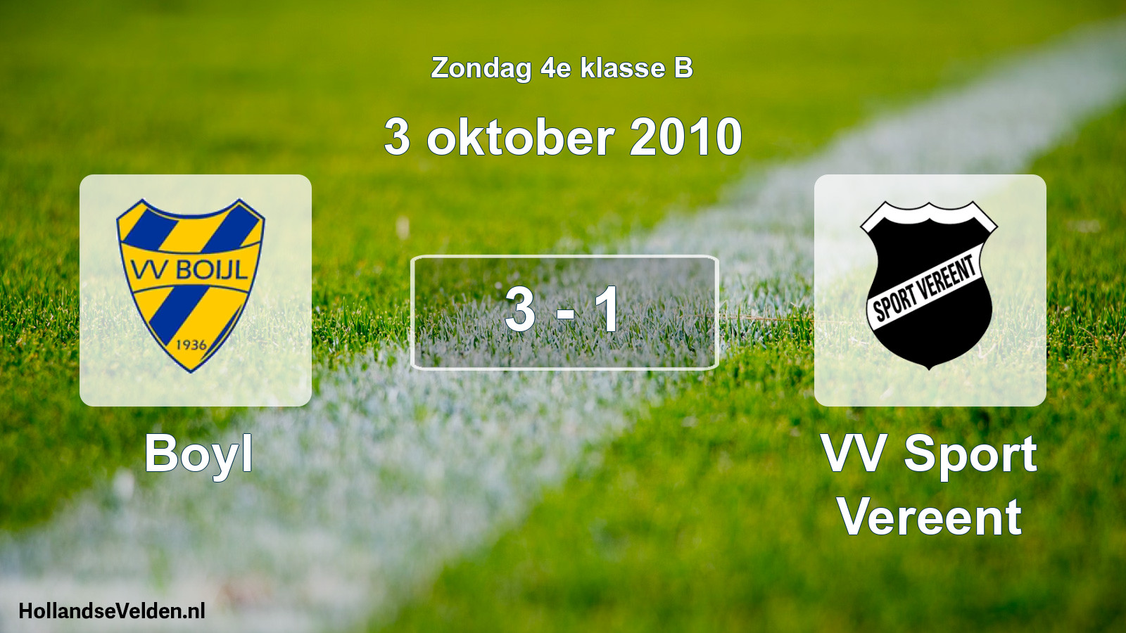 Total number of matches played: Boyl - VV Sport Vereent 3 - 1 (3 October 2010)