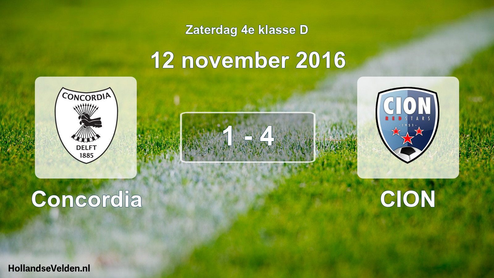 Total number of matches played: Concordia - CION 1 - 4 (12 November 2016)
