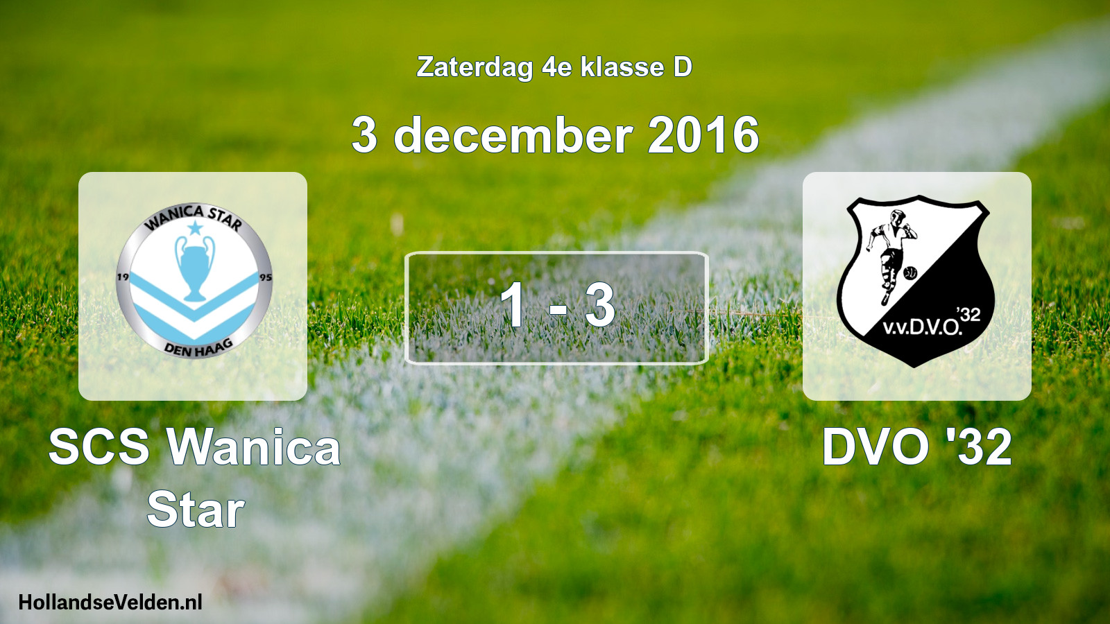 Total number of matches played: SCS Wanica Star - DVO '32 1 - 3 (3 December 2016)