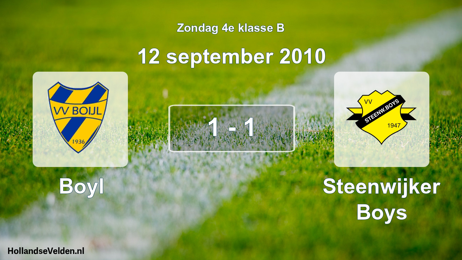 Total number of matches played: Boyl - Steenwijker Boys 1 - 1 (12 September 2010)