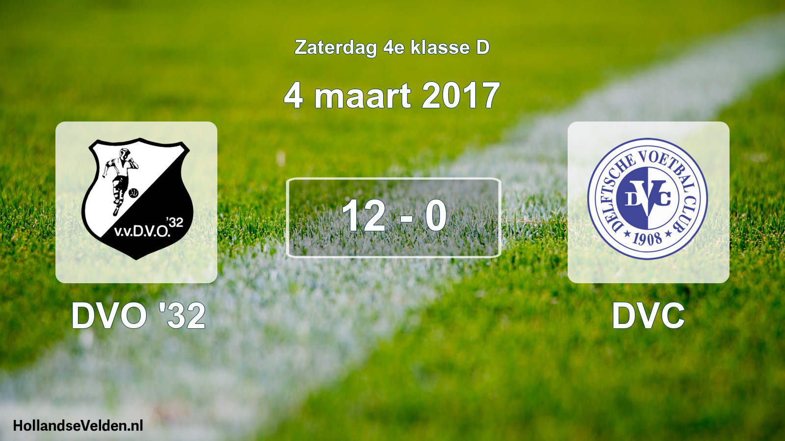 Total number of matches played: DVO '32 - DVC 12 - 0 (4 March 2017)