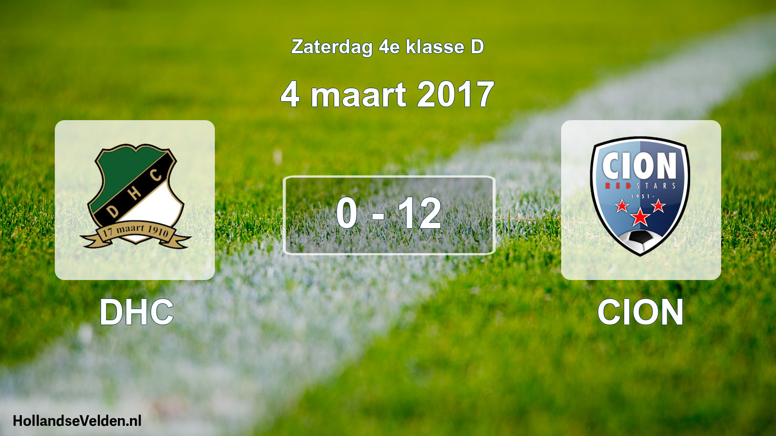 Total number of matches played: DHC - CION 0 - 12 (4 March 2017)