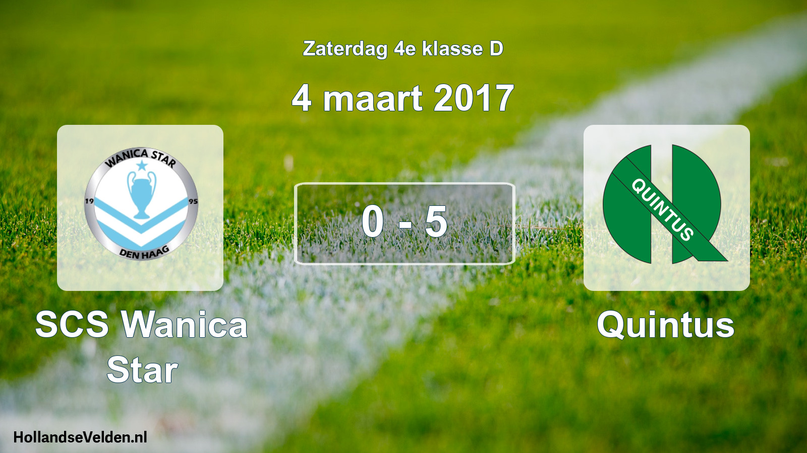 Total number of matches played: SCS Wanica Star - Quintus 0 - 5 (4 March 2017)
