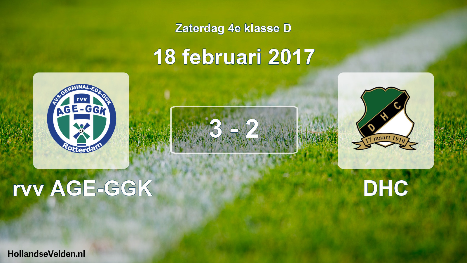 Total number of matches played: rvv AGE-GGK - DHC 3 - 2 (18 February 2017)