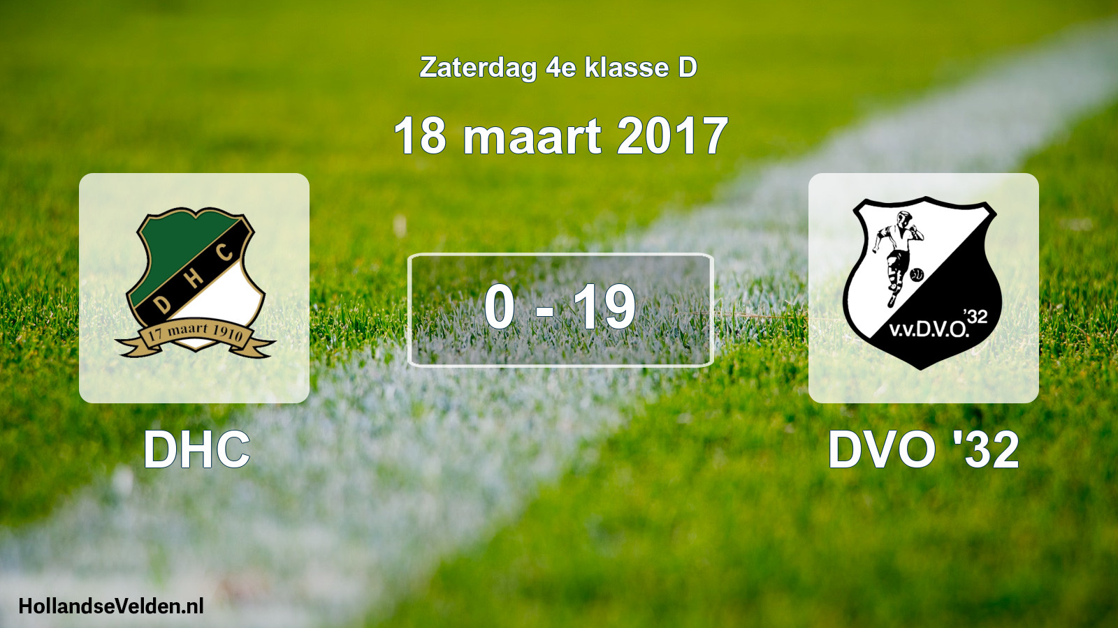 Total number of matches played: DHC - DVO '32 0 - 19 (18 March 2017)