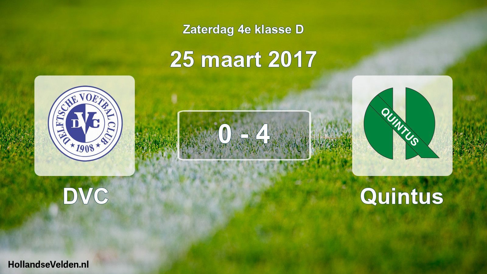 Total number of matches played: DVC - Quintus 0 - 4 (25 March 2017)