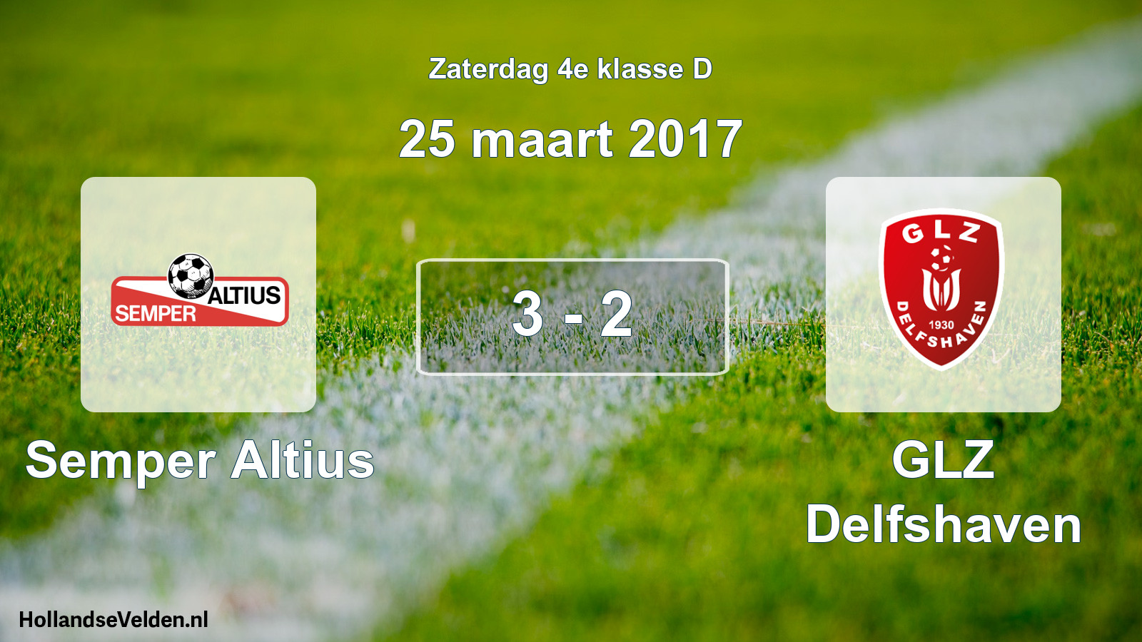 Total number of matches played: Semper Altius - GLZ Delfshaven 3 - 2 (25 March 2017)