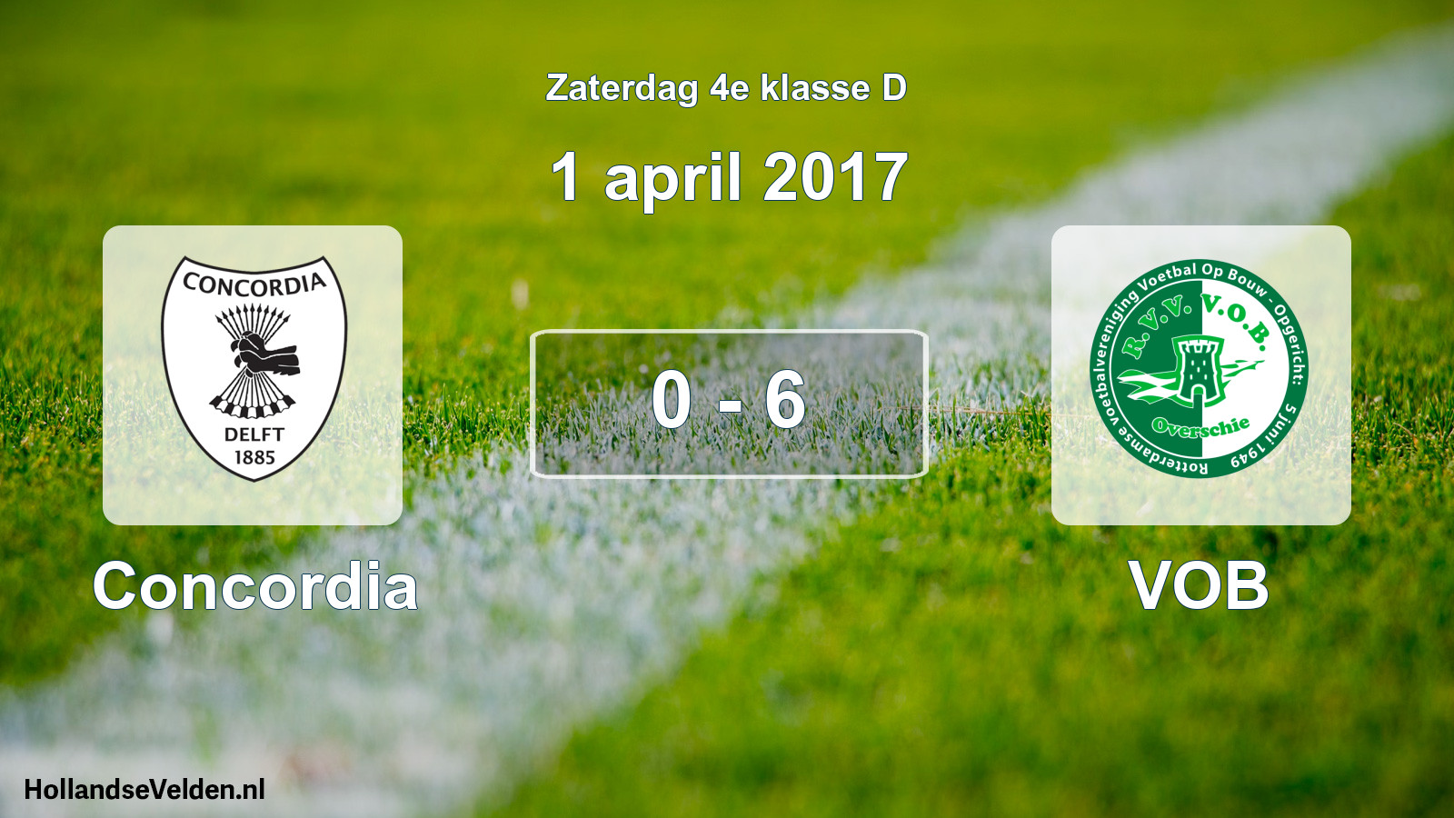 Total number of matches played: Concordia - VOB 0 - 6 (1 April 2017)