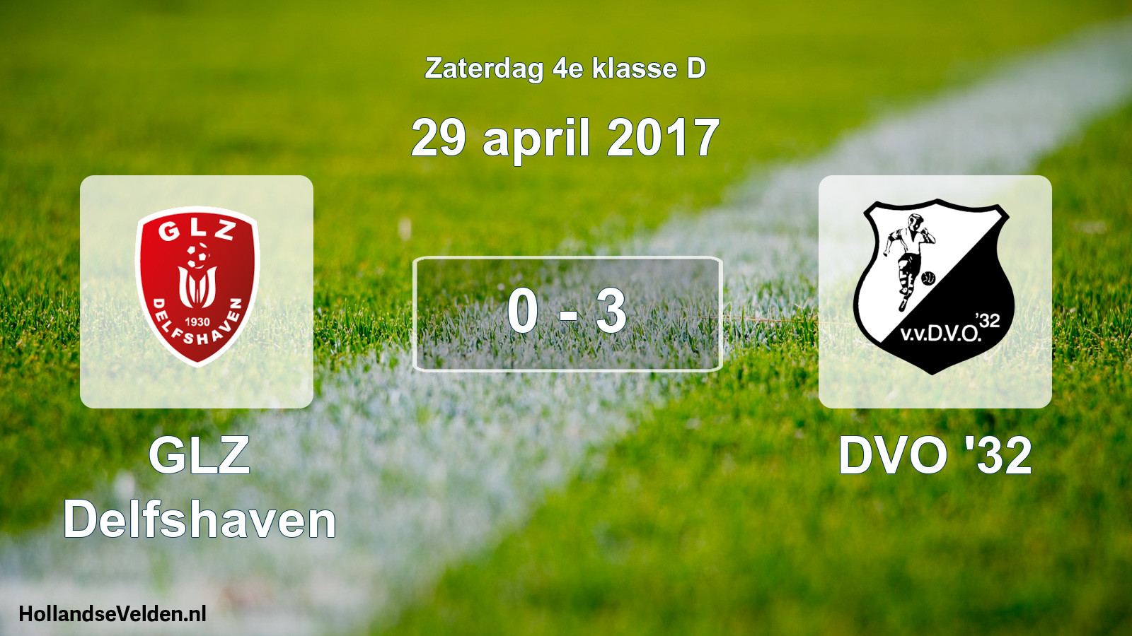 Total number of matches played: GLZ Delfshaven - DVO '32 0 - 3 (29 April 2017)