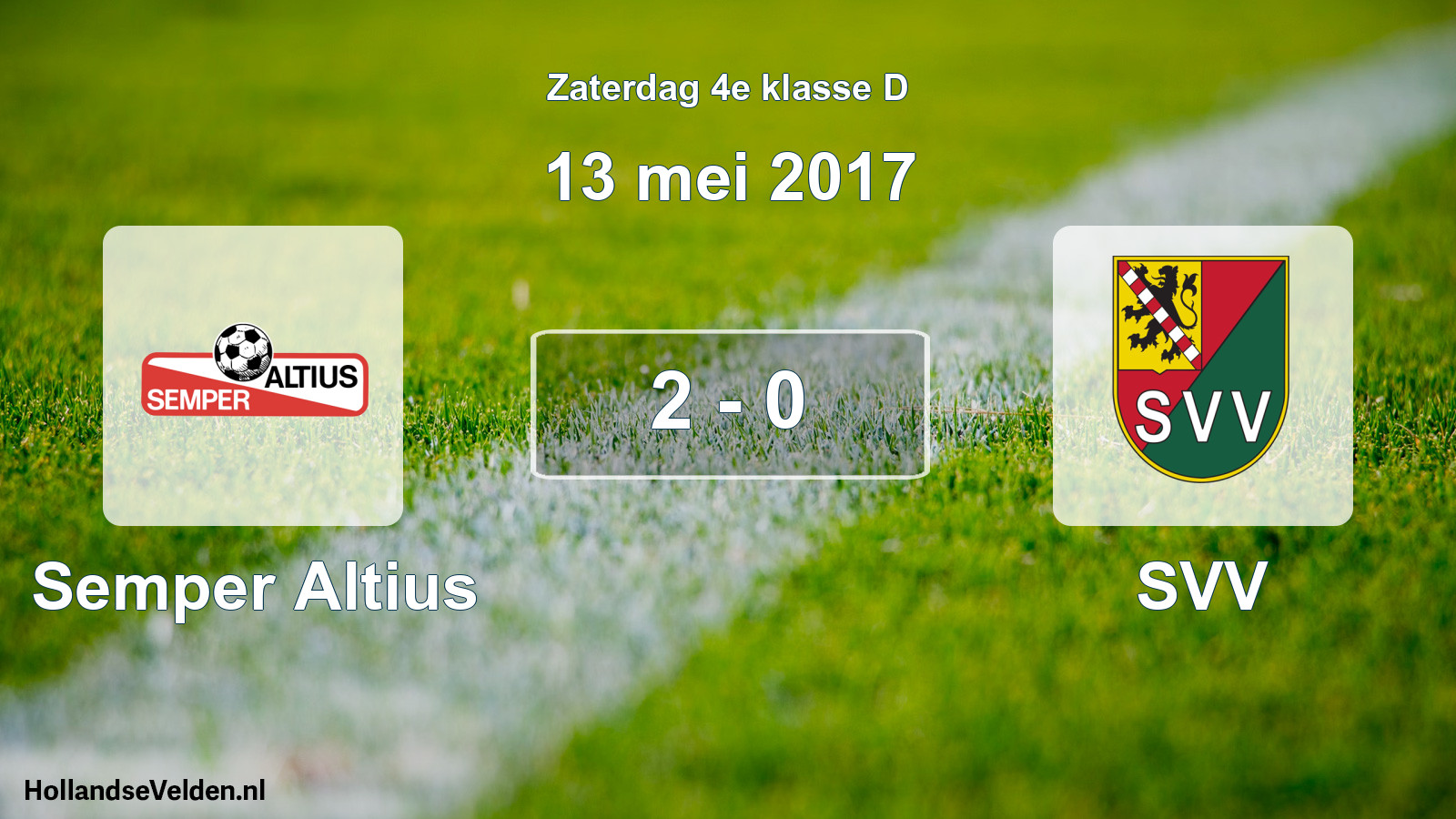 Total number of matches played: Semper Altius - SVV 2 - 0 (13 May 2017)