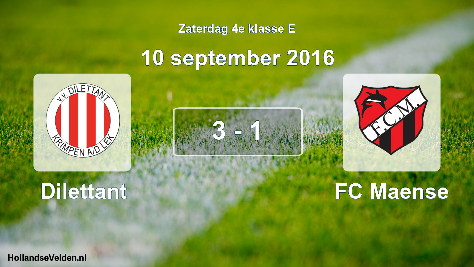 Total number of matches played: Dilettant - FC Maense 3 - 1 (10 September 2016)