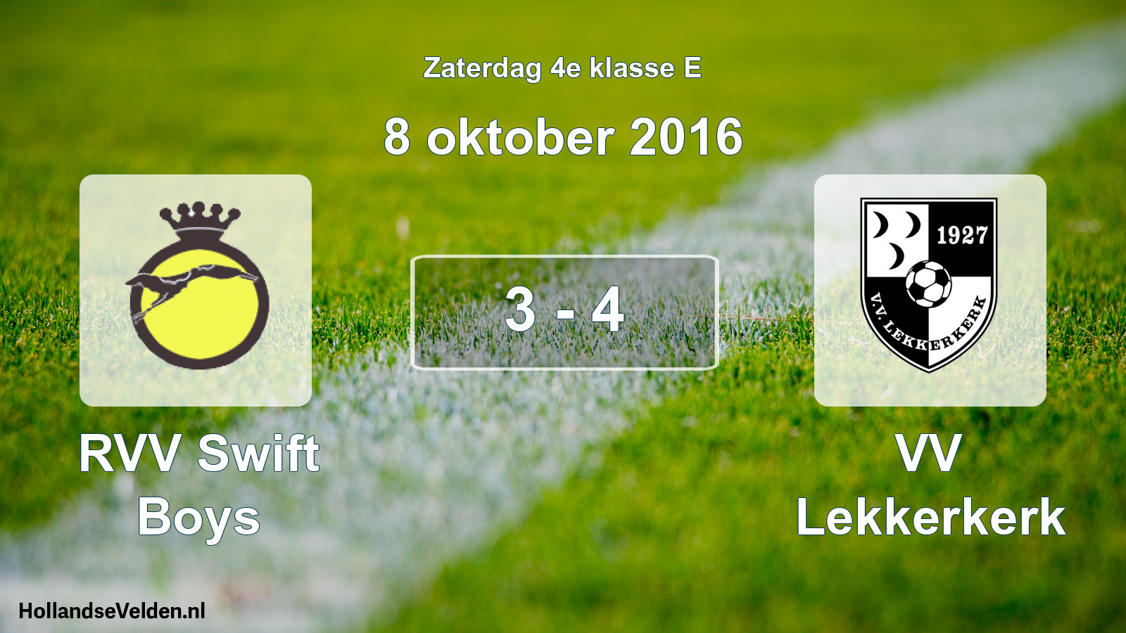 Total number of matches played: RVV Swift Boys - VV Lekkerkerk 3 - 4 (8 October 2016)