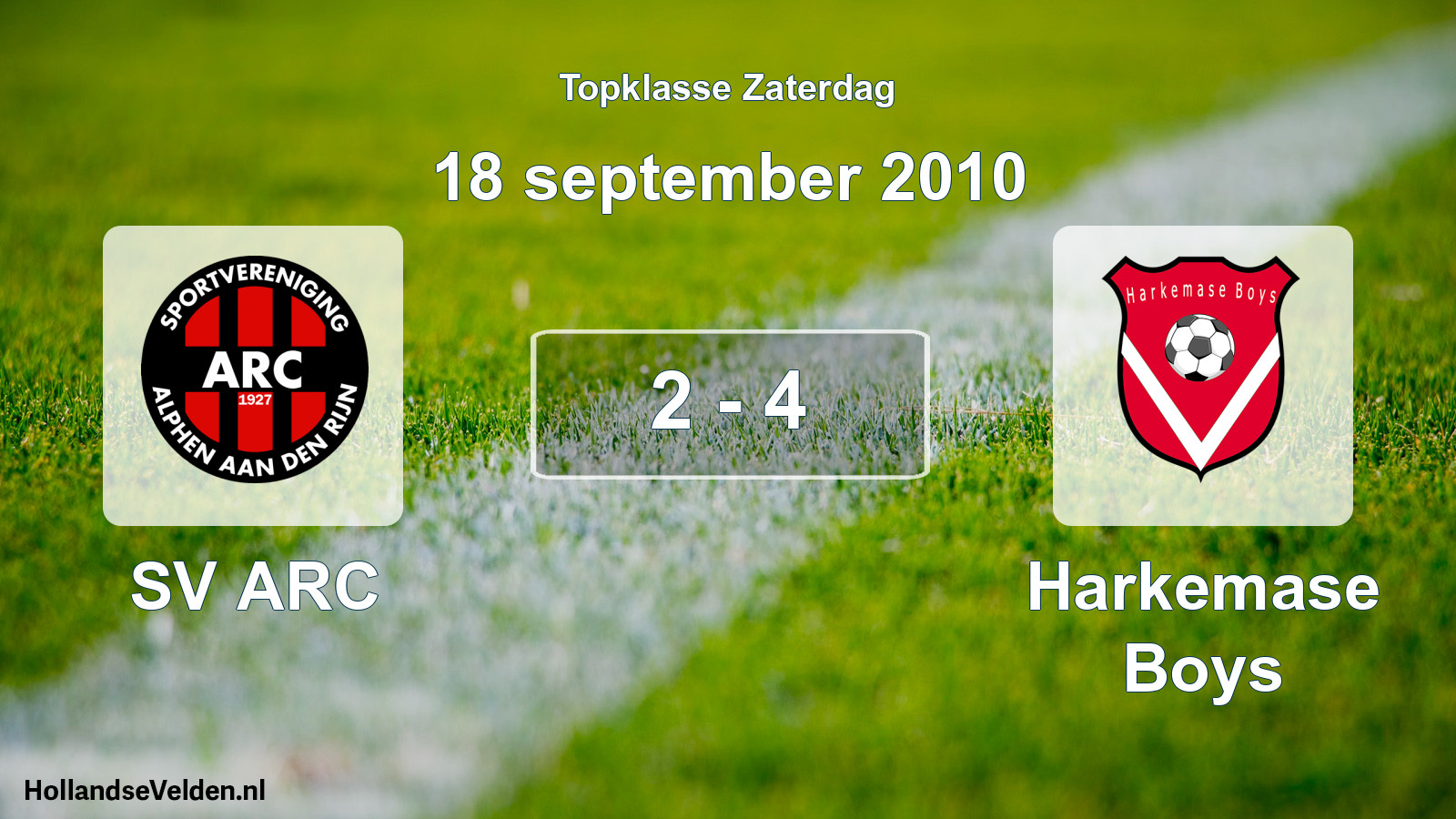 Total number of matches played: SV ARC - Harkemase Boys 2 - 4 (18 September 2010)