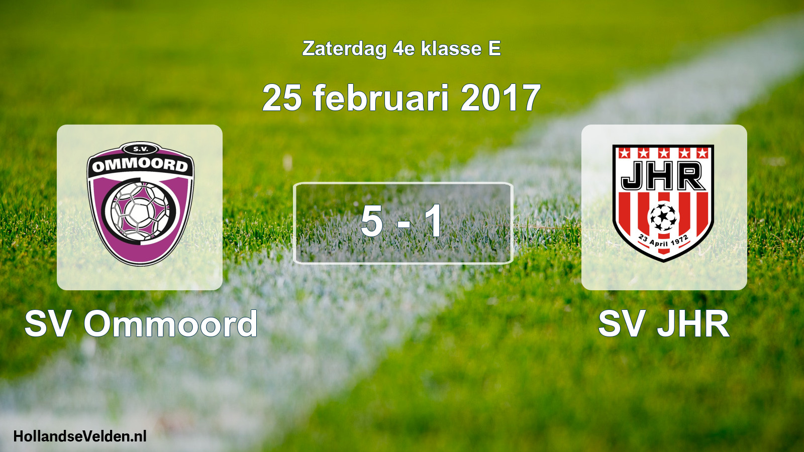 Total number of matches played: SV Ommoord - SV JHR 5 - 1 (25 February 2017)