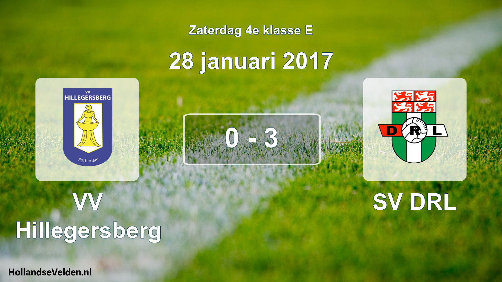 Total number of matches played: VV Hillegersberg - SV DRL 0 - 3 (28 January 2017)