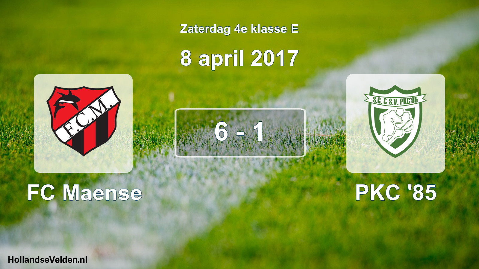 Total number of matches played: FC Maense - PKC '85 6 - 1 (8 April 2017)