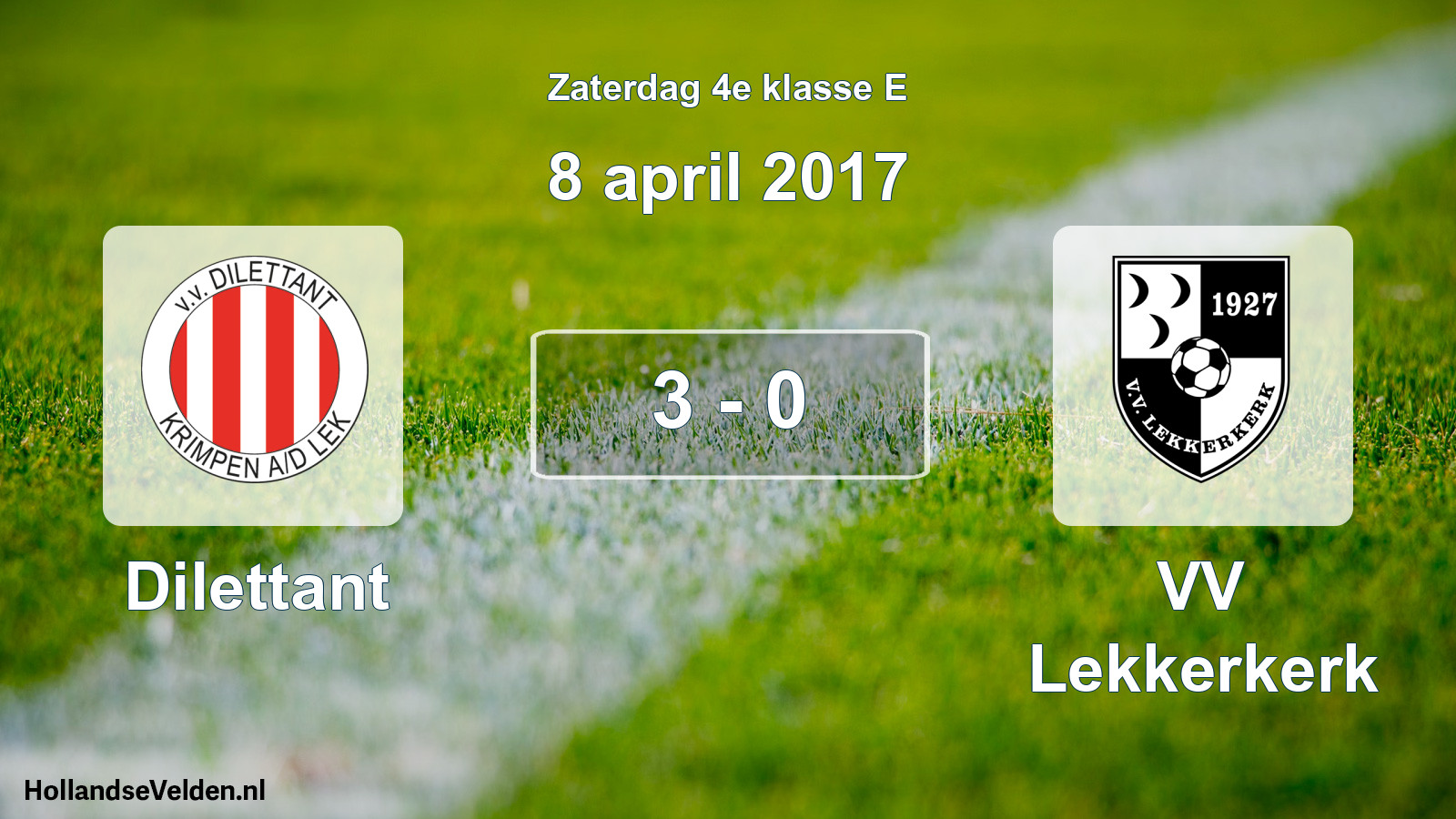 Total number of matches played: Dilettant - VV Lekkerkerk 3 - 0 (8 April 2017)