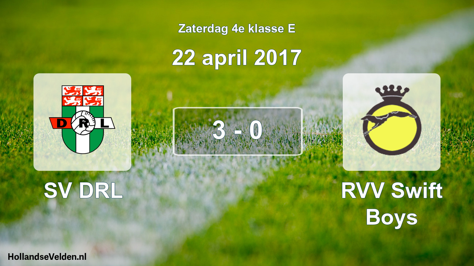 Total number of matches played: SV DRL - RVV Swift Boys 3 - 0 (22 April 2017)