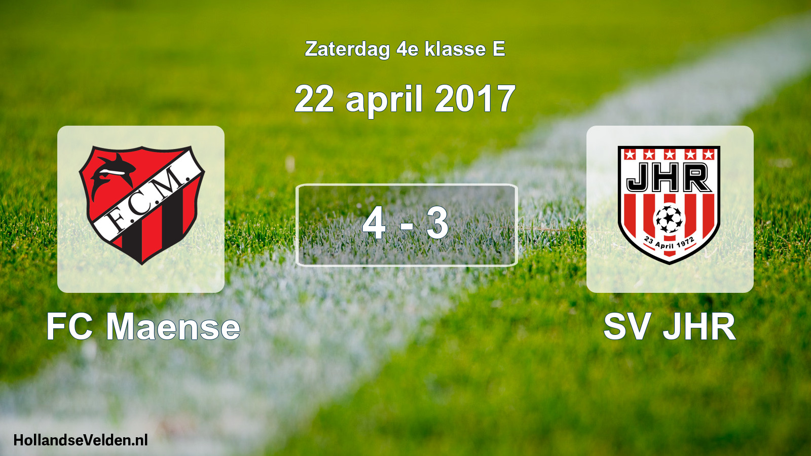 Total number of matches played: FC Maense - SV JHR 4 - 3 (22 April 2017)