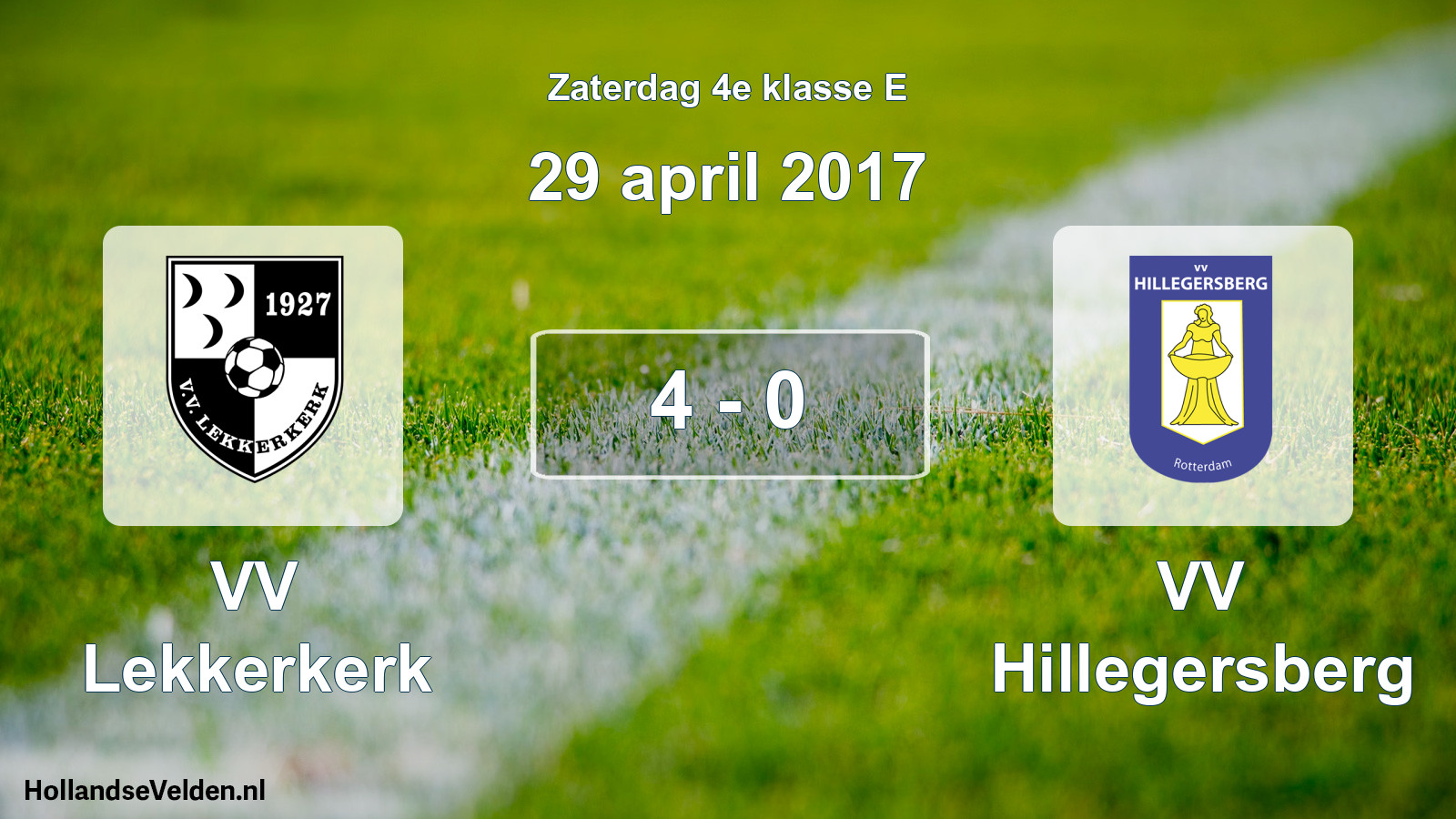 Total number of matches played: VV Lekkerkerk - VV Hillegersberg 4 - 0 (29 April 2017)