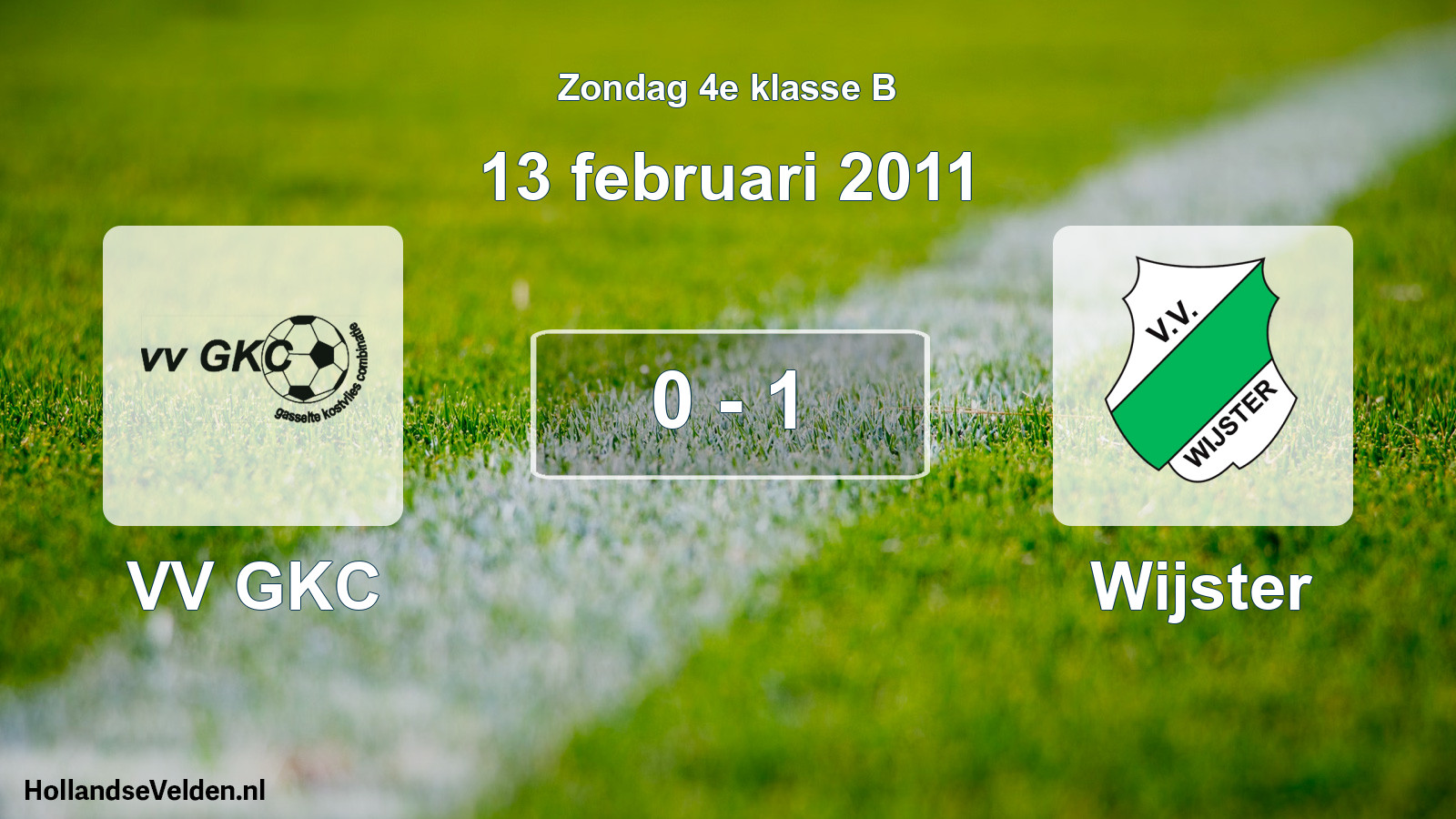 Total number of matches played: VV GKC - Wijster 0 - 1 (13 February 2011)