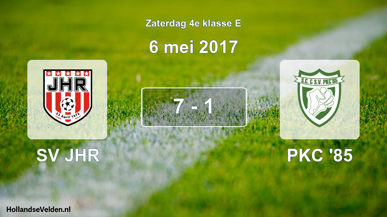 Total number of matches played: SV JHR - PKC '85 7 - 1 (6 May 2017)