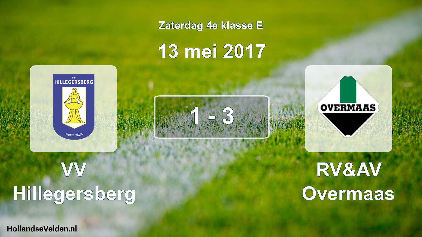 Total number of matches played: VV Hillegersberg - RV&AV Overmaas 1 - 3 (13 May 2017)